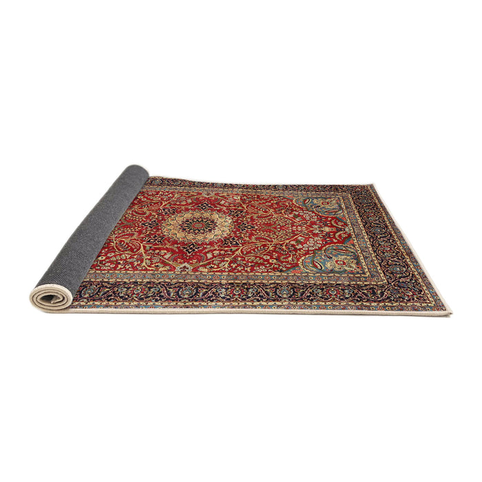 Sideview of Traditional Saffron Red Persian Rug, tr3974