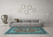 Machine Washable Persian Light Blue Traditional Rug in a Living Room, wshtr3974lblu