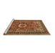 Sideview of Machine Washable Persian Brown Traditional Rug, wshtr3974brn