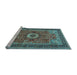 Sideview of Machine Washable Persian Light Blue Traditional Rug, wshtr3974lblu