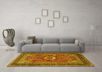 Machine Washable Persian Yellow Traditional Rug, wshtr3974yw