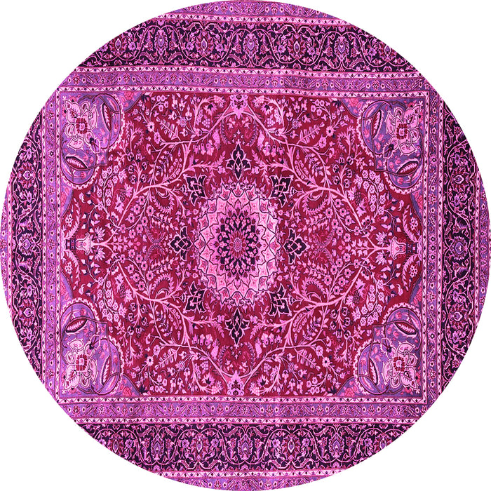 Round Persian Pink Traditional Rug, tr3974pnk
