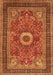 Serging Thickness of Machine Washable Persian Orange Traditional Area Rugs, wshtr3974org