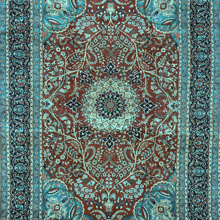 Machine Washable Persian Light Blue Traditional Rug, wshtr3974lblu