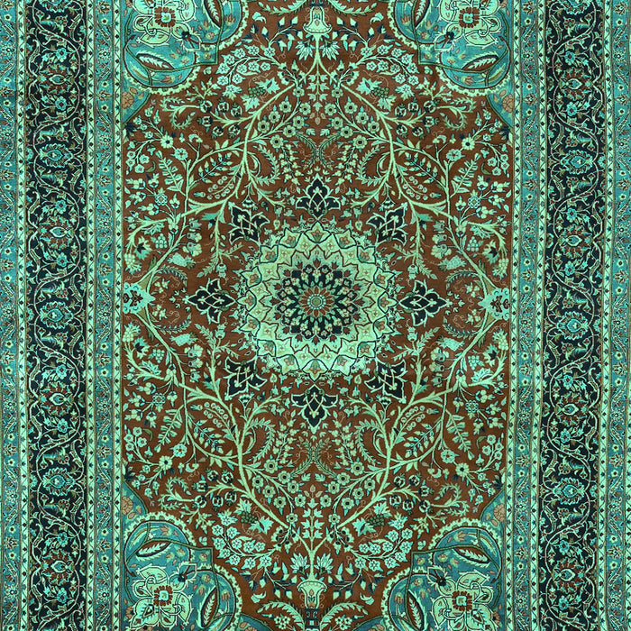 Machine Washable Persian Turquoise Traditional Area Rugs, wshtr3974turq