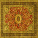 Square Persian Yellow Traditional Rug, tr3974yw