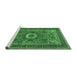 Sideview of Machine Washable Persian Emerald Green Traditional Area Rugs, wshtr3974emgrn