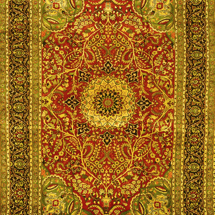 Machine Washable Persian Yellow Traditional Rug, wshtr3974yw