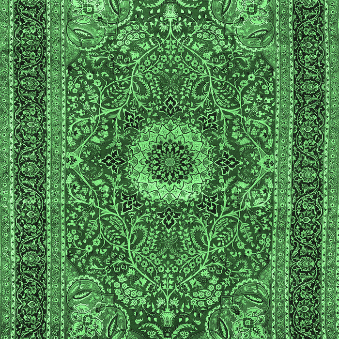 Machine Washable Persian Emerald Green Traditional Area Rugs, wshtr3974emgrn