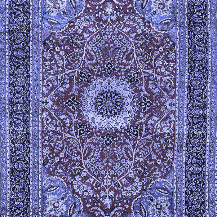 Machine Washable Persian Blue Traditional Rug, wshtr3974blu