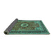 Sideview of Persian Turquoise Traditional Rug, tr3974turq