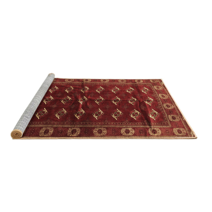 Sideview of Machine Washable Persian Brown Traditional Rug, wshtr3975brn