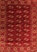 Serging Thickness of Machine Washable Persian Orange Traditional Area Rugs, wshtr3975org