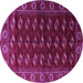 Round Persian Purple Traditional Rug, tr3975pur