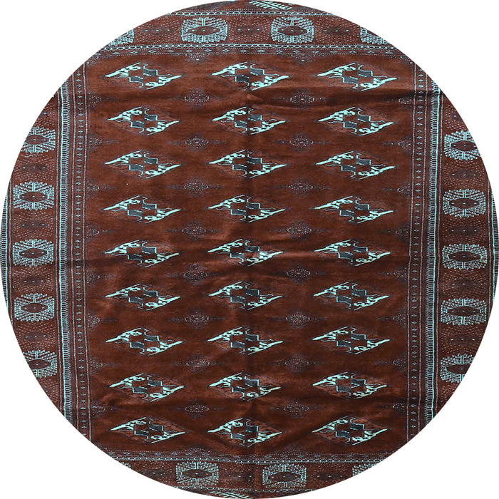 Round Persian Light Blue Traditional Rug, tr3975lblu