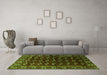 Machine Washable Persian Green Traditional Area Rugs in a Living Room,, wshtr3975grn