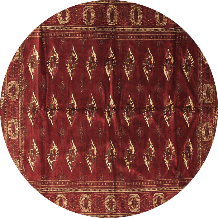 Round Persian Brown Traditional Rug, tr3975brn