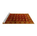 Sideview of Machine Washable Persian Yellow Traditional Rug, wshtr3975yw