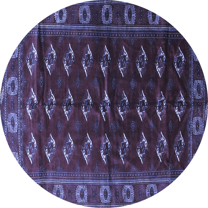 Round Persian Blue Traditional Rug, tr3975blu