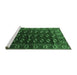 Sideview of Machine Washable Persian Emerald Green Traditional Area Rugs, wshtr3975emgrn