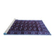 Sideview of Machine Washable Persian Blue Traditional Rug, wshtr3975blu