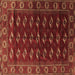 Square Persian Brown Traditional Rug, tr3975brn