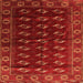 Round Machine Washable Persian Orange Traditional Area Rugs, wshtr3975org