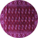 Round Machine Washable Persian Purple Traditional Area Rugs, wshtr3975pur