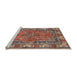 Sideview of Machine Washable Traditional Brown Red Rug, wshtr3976