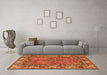 Machine Washable Persian Orange Traditional Area Rugs in a Living Room, wshtr3976org