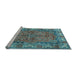 Sideview of Machine Washable Persian Light Blue Traditional Rug, wshtr3976lblu