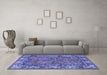 Machine Washable Persian Blue Traditional Rug in a Living Room, wshtr3976blu