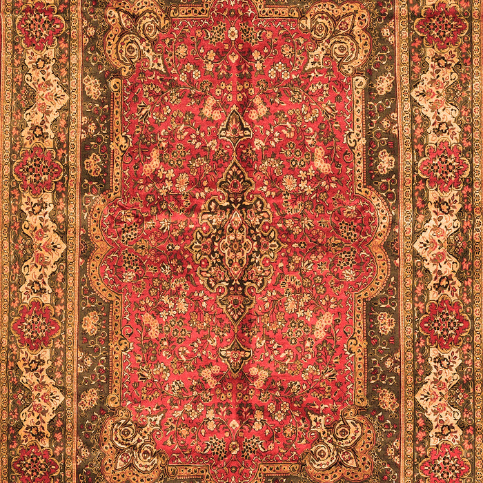 Serging Thickness of Machine Washable Persian Orange Traditional Area Rugs, wshtr3976org