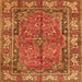 Serging Thickness of Persian Orange Traditional Rug, tr3976org