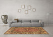 Machine Washable Persian Brown Traditional Rug in a Living Room,, wshtr3976brn