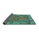 Sideview of Persian Turquoise Traditional Rug, tr3976turq