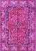 Machine Washable Persian Pink Traditional Rug, wshtr3976pnk