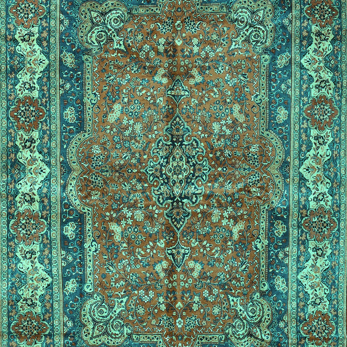Machine Washable Persian Turquoise Traditional Area Rugs, wshtr3976turq