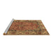 Sideview of Machine Washable Persian Brown Traditional Rug, wshtr3976brn