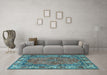 Machine Washable Persian Light Blue Traditional Rug in a Living Room, wshtr3976lblu