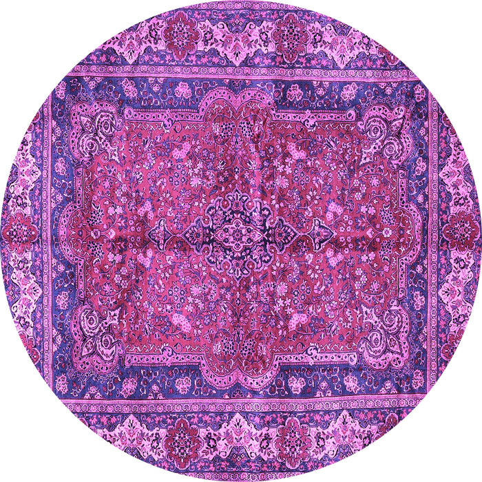 Round Persian Purple Traditional Rug, tr3976pur