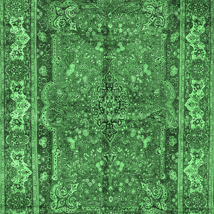 Machine Washable Persian Emerald Green Traditional Area Rugs, wshtr3976emgrn