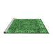 Sideview of Machine Washable Persian Emerald Green Traditional Area Rugs, wshtr3976emgrn