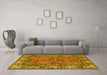 Machine Washable Persian Yellow Traditional Rug in a Living Room, wshtr3976yw