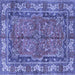 Square Persian Blue Traditional Rug, tr3976blu