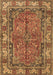 Machine Washable Persian Brown Traditional Rug, wshtr3976brn