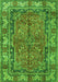 Serging Thickness of Machine Washable Persian Green Traditional Area Rugs, wshtr3976grn