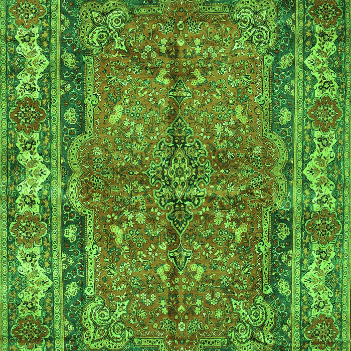 Serging Thickness of Machine Washable Persian Green Traditional Area Rugs, wshtr3976grn