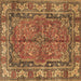 Square Machine Washable Persian Brown Traditional Rug, wshtr3976brn