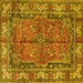 Square Persian Yellow Traditional Rug, tr3976yw